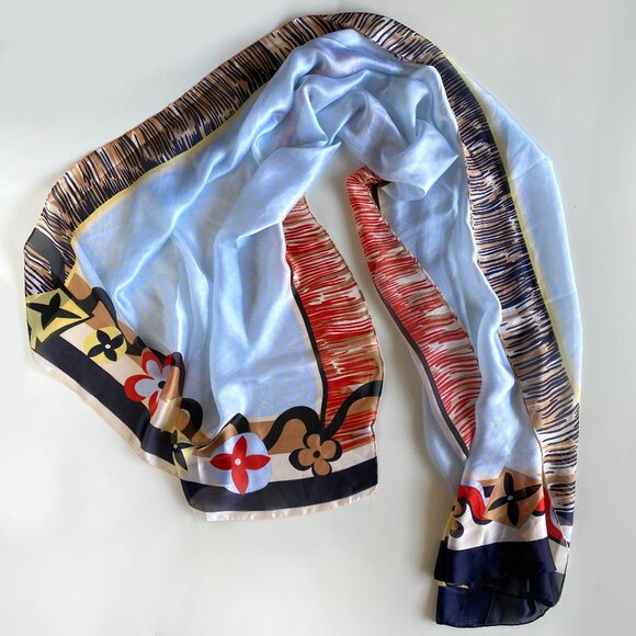 Louis Vuitton Monogram Graffiti Wrap Silk 34"x70" Large Scarf - Picture 1 of 9